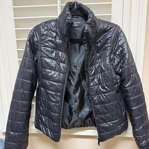 Active USA Shiny Black Puffer Jacket